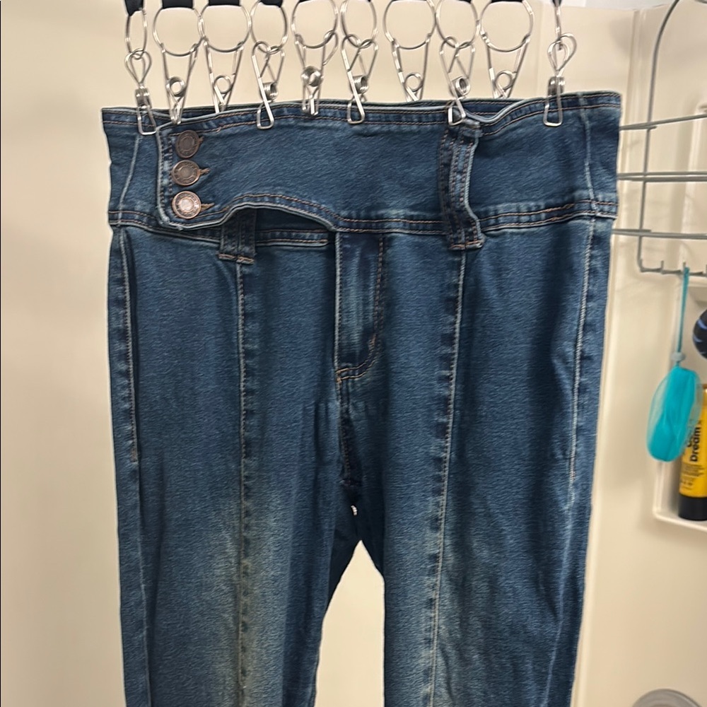 BAMBOO Blue Jeggings with Classic Denim Look